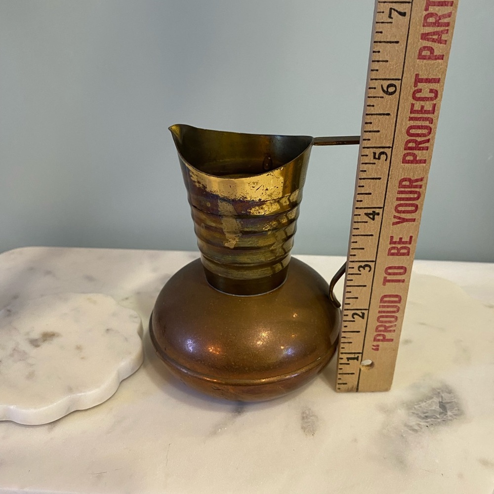 Daalderop Tiel Vintage Brass And Copper Jug With Handle Made In Holland - Picture 10 of 11